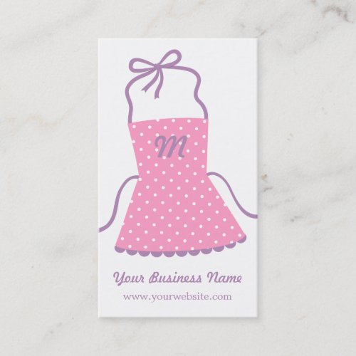 Pink Apron Chef Cooking Catering Business Cards