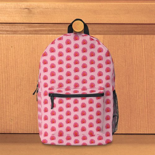 Pink Aptenia Flower Seamless Pattern on Backpack