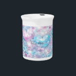 Pink Aqua Hearts and Flowers Porcelain Pitcher<br><div class="desc">Beautiful Pink Aqua Hearts and Flowers Porcelain Pitcher</div>