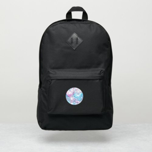 Pink Aqua Hearts and Flowers Port Authority Backpack