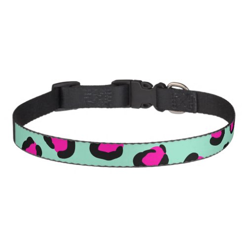 Pink Aqua Mint Leopard Print Gift Bright Neon Pet Collar