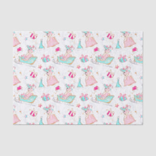 Pink & Aqua Skating & Santa Bags Christmas Tissue Paper