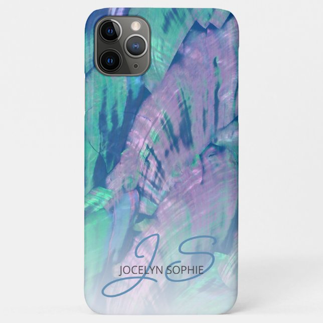 Pink Aqua Turquoise Blue Abalone Shell Pattern Case-Mate iPhone Case (Back)