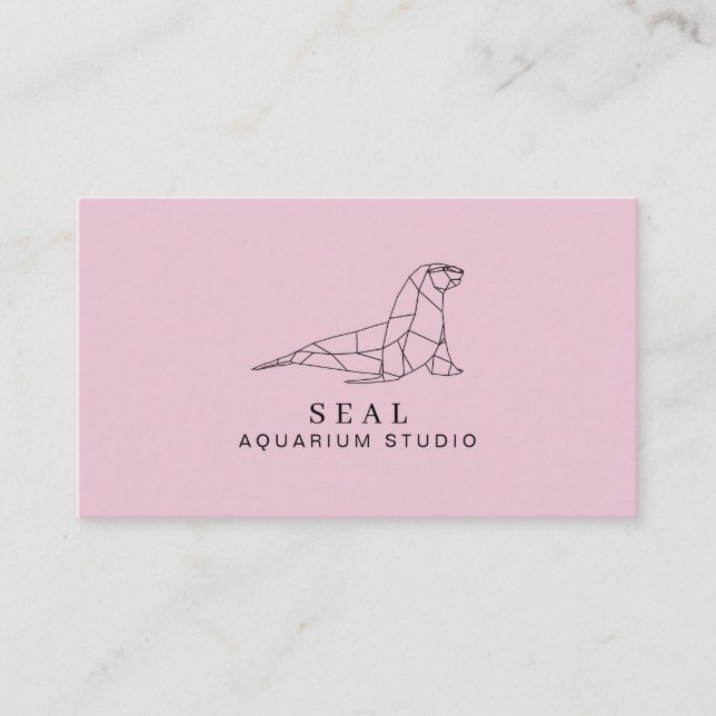 Pink Aquarium Seal Business Card (Front)