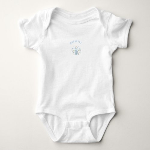 Pink Aquarius, zodiac, star sign print Baby Bodysuit