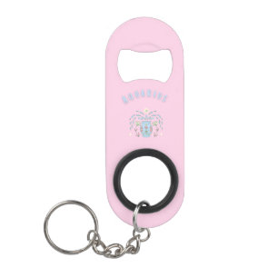 Pink Aquarius, zodiac, star sign print Keychain Bottle Opener