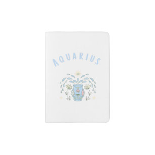Pink Aquarius, zodiac, star sign print Passport Holder