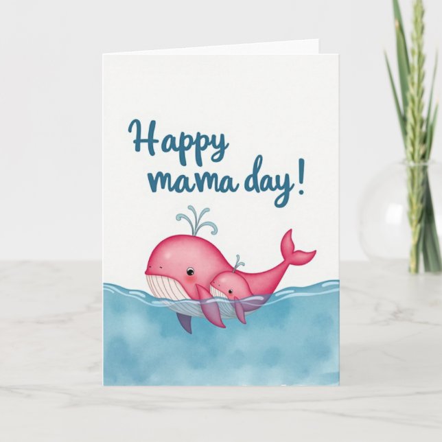 Pink Aquatic Mamas Day Card (Front)