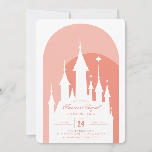 Pink Arch Disney Princess Castle Invitation