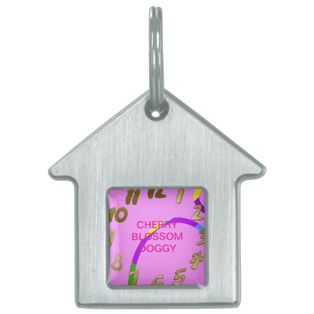 Pink Arch Framed Pet Tag (Front)