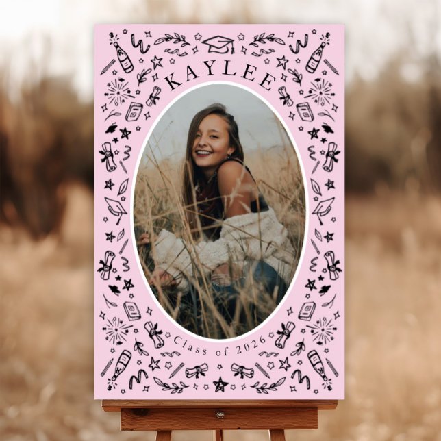 Pink Arch Graduation Welcome Sign (Creator Uploaded)