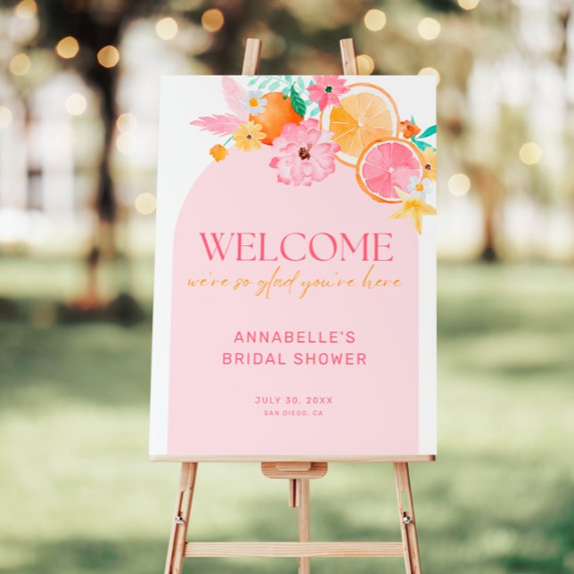 Pink Arch Main Squeeze Bridal Shower Welcome Sign (Creator Uploaded)