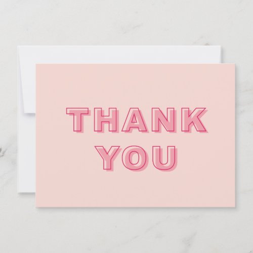 Pink Arch Modern Bold Type Text Thank you Card
