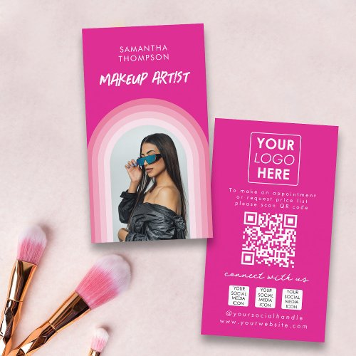 Pink Arch Photo Social Media QR Code Logo Business Card