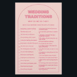 Pink arch wedding traditions bridal shower game flyer<br><div class="desc">Designed to coordinate with our Bold Type Collection, this pink he said she said bridal shower game features the trendy & popular arch with bold type text in pink & fuchsia accents. For more advanced customisation of this design, e.g. changing layout, font or text size please click the "CUSTOMIZE" button...</div>