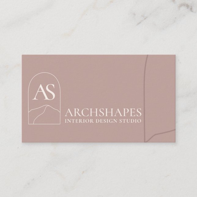 Pink Architecture Geometry Interior Design Business Card (Front)