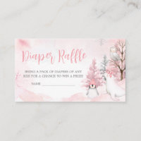 Pink Arctic Animals Baby Shower Diaper Raffle
