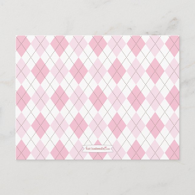 Pink Argyle Baby Shower Advice for Mommy to Be (Front)