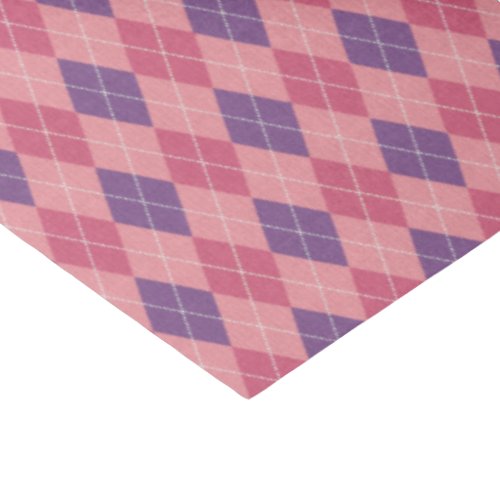 Pink Argyle Diamond Shape Knitwear Print Decoupage Tissue Paper