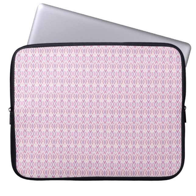 Pink Argyle Laptop Sleeve (Front)