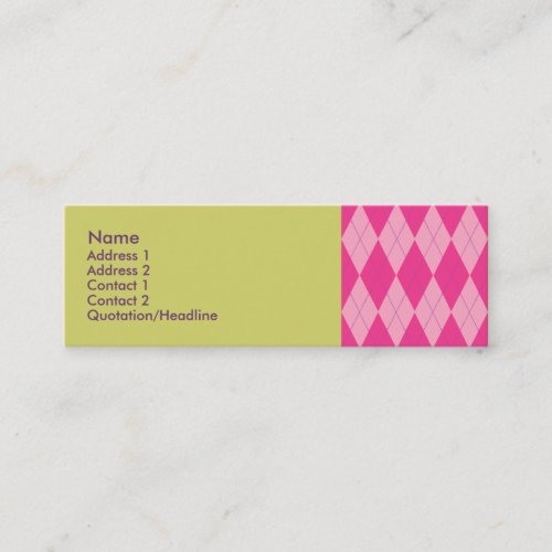 Pink Argyle Business Card Template