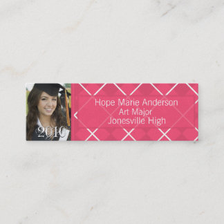 Pink Argyle Senior Pictures Graduation Photo Calling Card