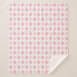 Pink Argyle Sherpa Blanket