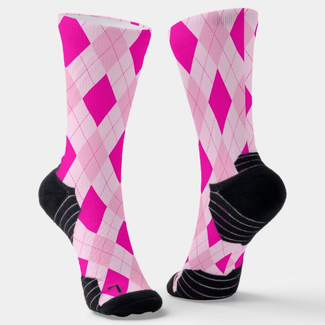 Pink Argyle Socks (Angled)