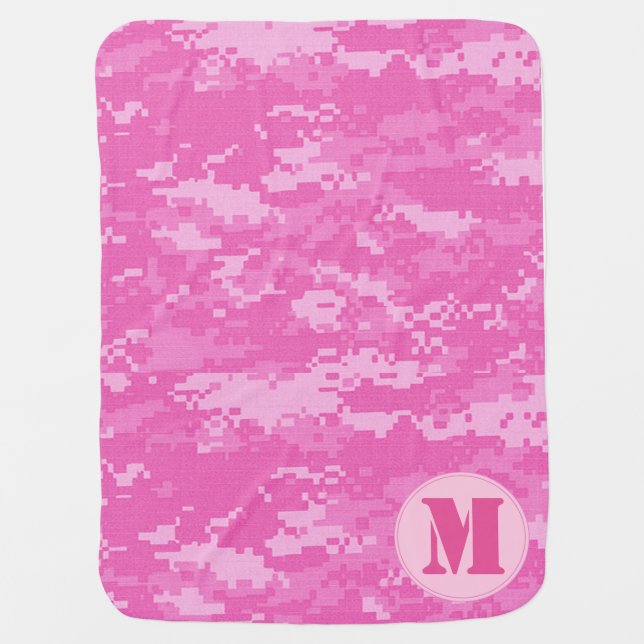 Pink ARMY ACU Camo Camouflage Baby Blanket (Front)
