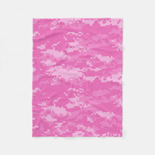 Pink ARMY ACU Camo Camouflage Fleece Blanket