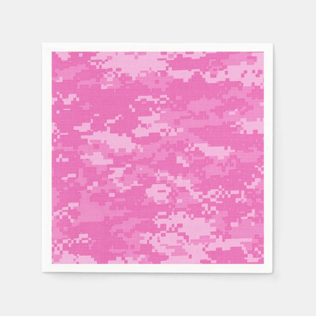 Pink ARMY ACU Camo Camouflage Pattern Napkins (Front)