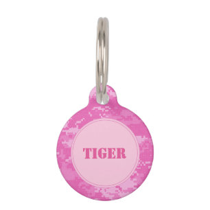 Pink ARMY ACU Camo Camouflage Pet Name Tag
