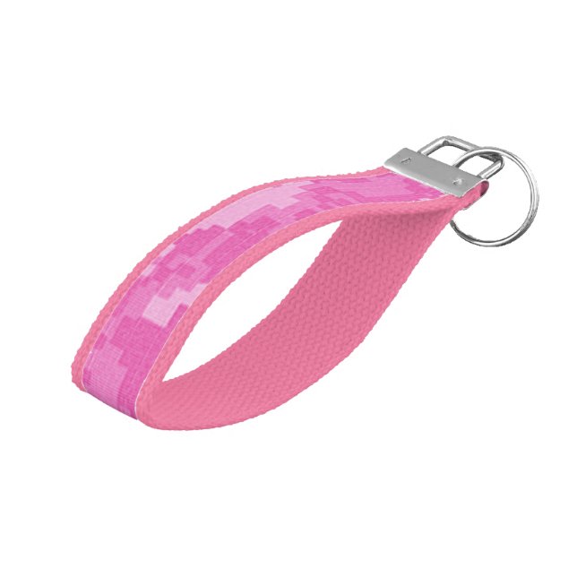 Pink ARMY ACU Camo Camouflage Wrist Key Chain (Angled Up)