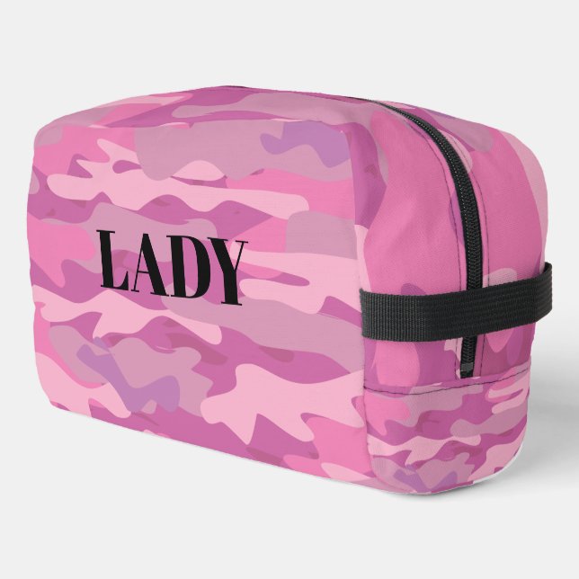 Pink army camo military camouflage toiletry bag (Left Corner)