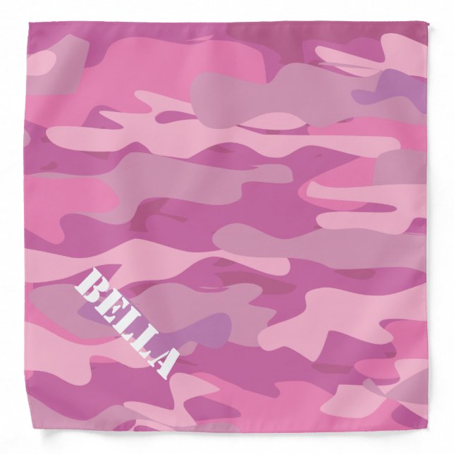 Pink Army camouflage dog bandana | Hunting camo (Front)