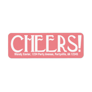 Pink Art Deco Cheers Label