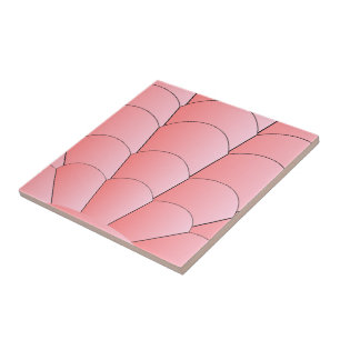 Pink Art Deco Design Ceramic Tile