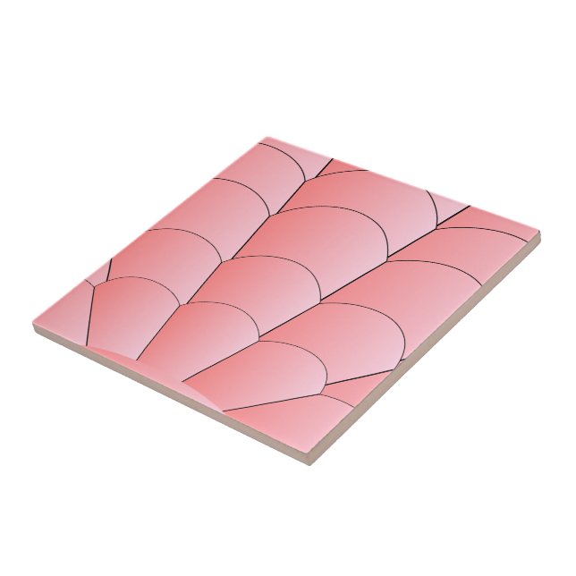 Pink Art Deco Design Ceramic Tile (Side)
