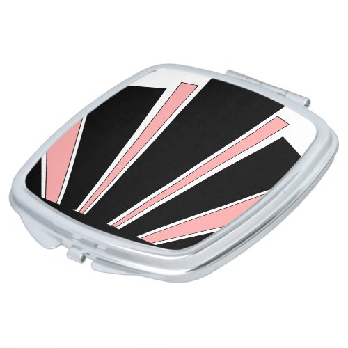 Pink Art Deco Design Compact Mirror