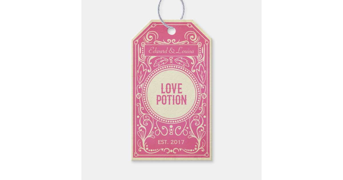 pink art deco love potion apothecary label zazzle com