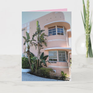 PINK ART DECO MIAMI BEACH CLASSY BIRTHDAY CARD