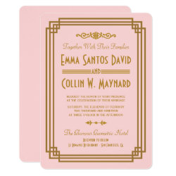 Pink Art Deco Wedding Invitations