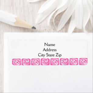 Pink Art Nouveau Roses Label