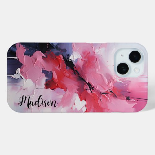 Pink Artistic Contrast Composition _ iPhone 15 Case