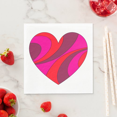 Pink Artistic Heart Napkins