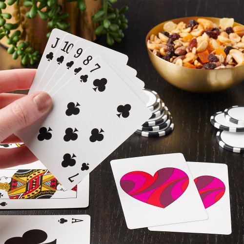 Pink Artistic Heart Playing Cards