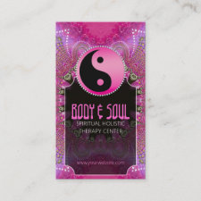 Pink Artistry YinYang New Age Yoga Business Cards
