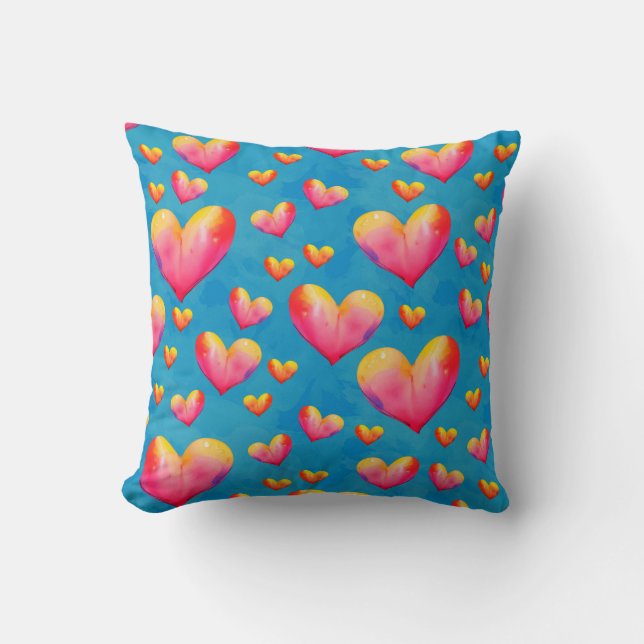 Pink Arts for Hearts Heart Health Clipart Heart Cr Throw Pillow (Front)
