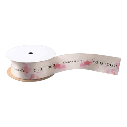 Pink Artsy Custom Business Logo Packaging Satin Ribbon