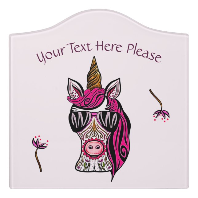 Pink As Couture Door Sign (Large Crest Front)